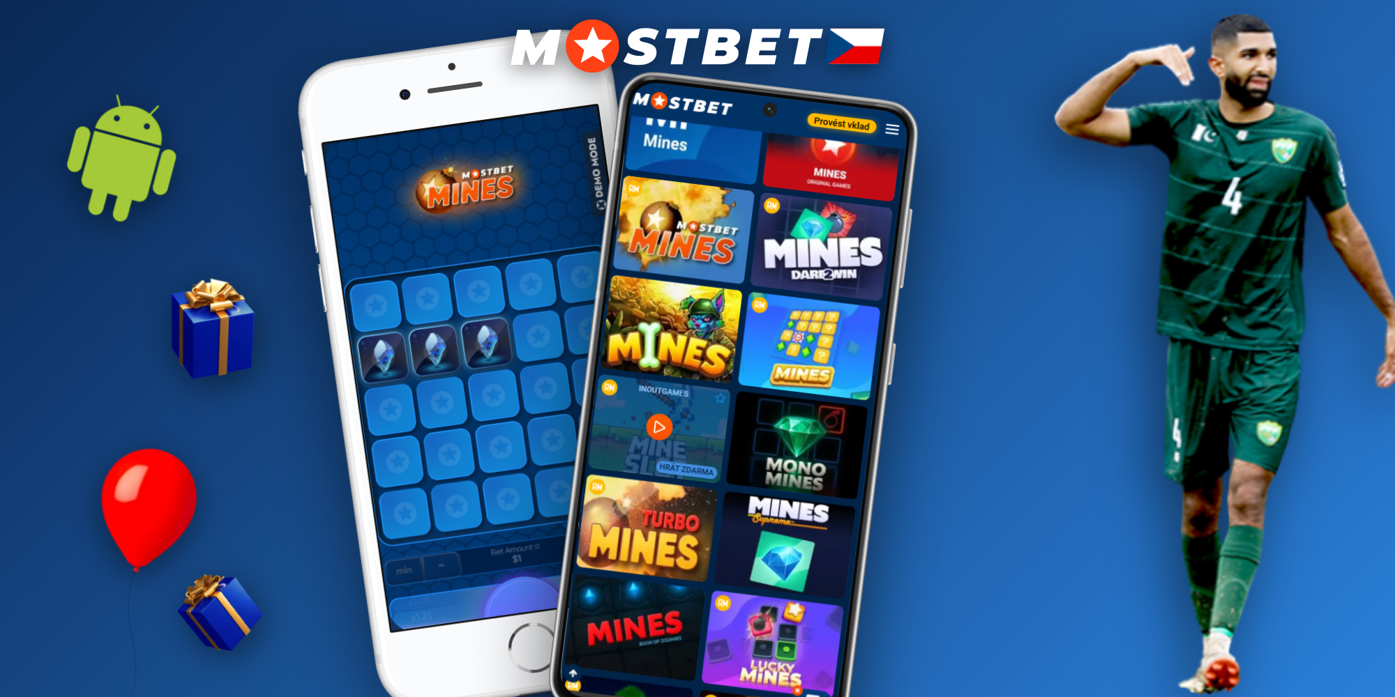 Herní rozhraní Mostbet Mines s mřížkou 5x5 a panelem sázky