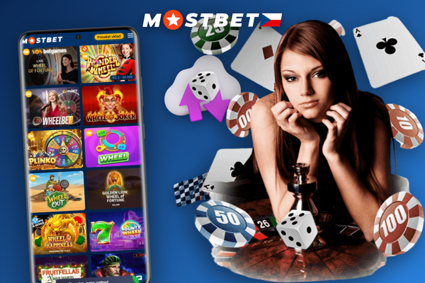 Mostbet aplikace pro Android s otevřenou sekcí Kolo štěstí na displeji