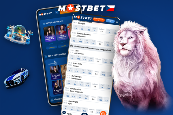 Mobilní aplikace Mostbet CZ s kurzy fotbalového zápasu na smartphonu