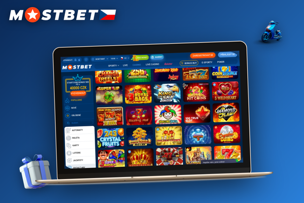 Přehledné online rozhraní Mostbet CZ se sekcemi kasino a sport v češtině